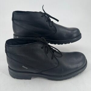 Clark's Morris Peak Chukka Boots MENS Black Pebbled Leather Lace Up SIZE 11